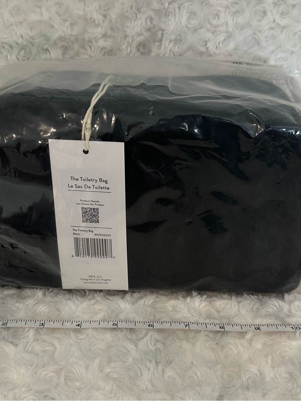 (NWT) BEIS Black Travel Cosmetic Toiletry Bag - Picture 2 of 8